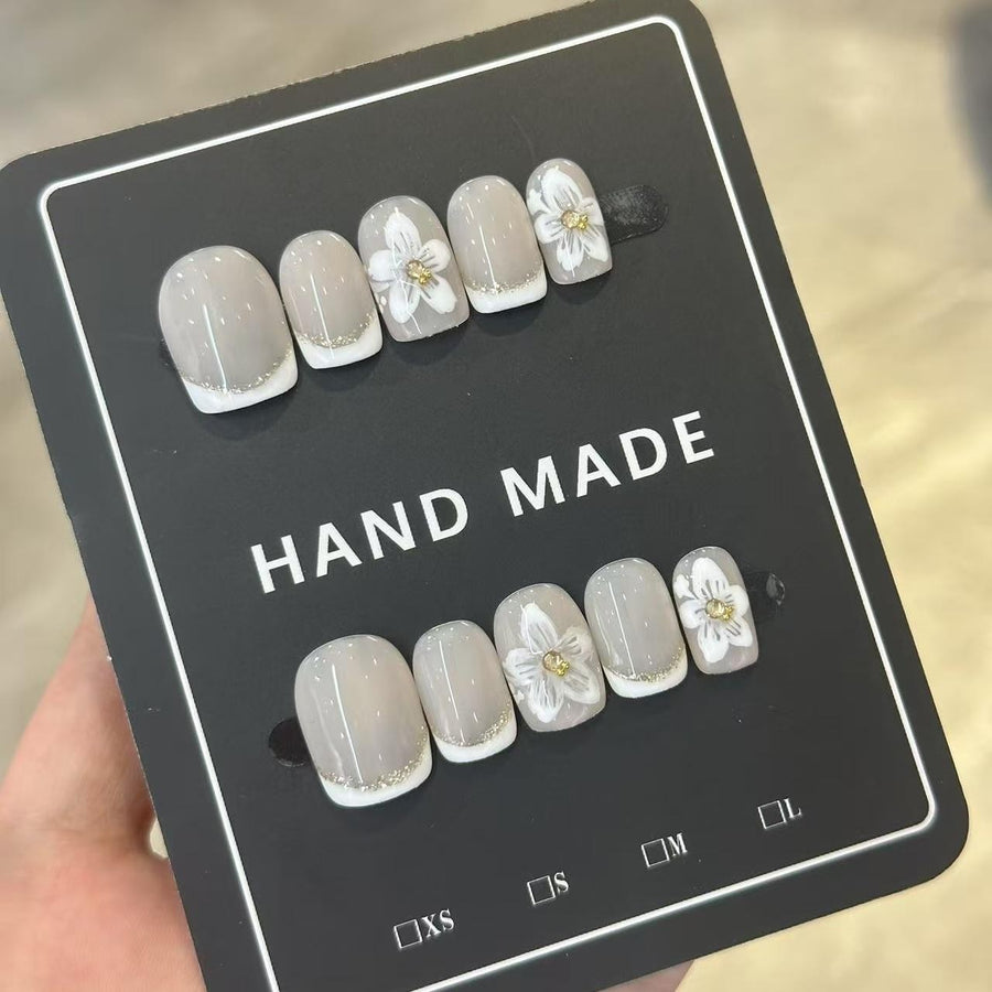 RareGoddess Handcrafted Press-On Nails 短方01