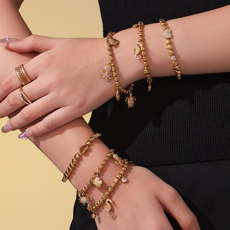 18K gold-plated bracelet, non-fading, women's jewelry gift, cubic zirconia, Bohemian style, artificial diamonds