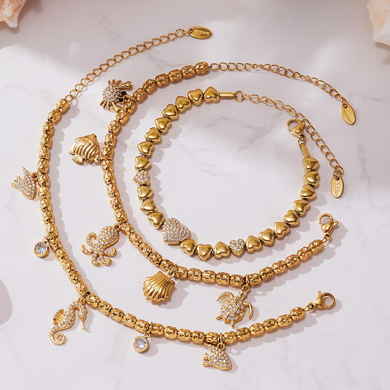 18K gold-plated bracelet, non-fading, women's jewelry gift, cubic zirconia, Bohemian style, artificial diamonds