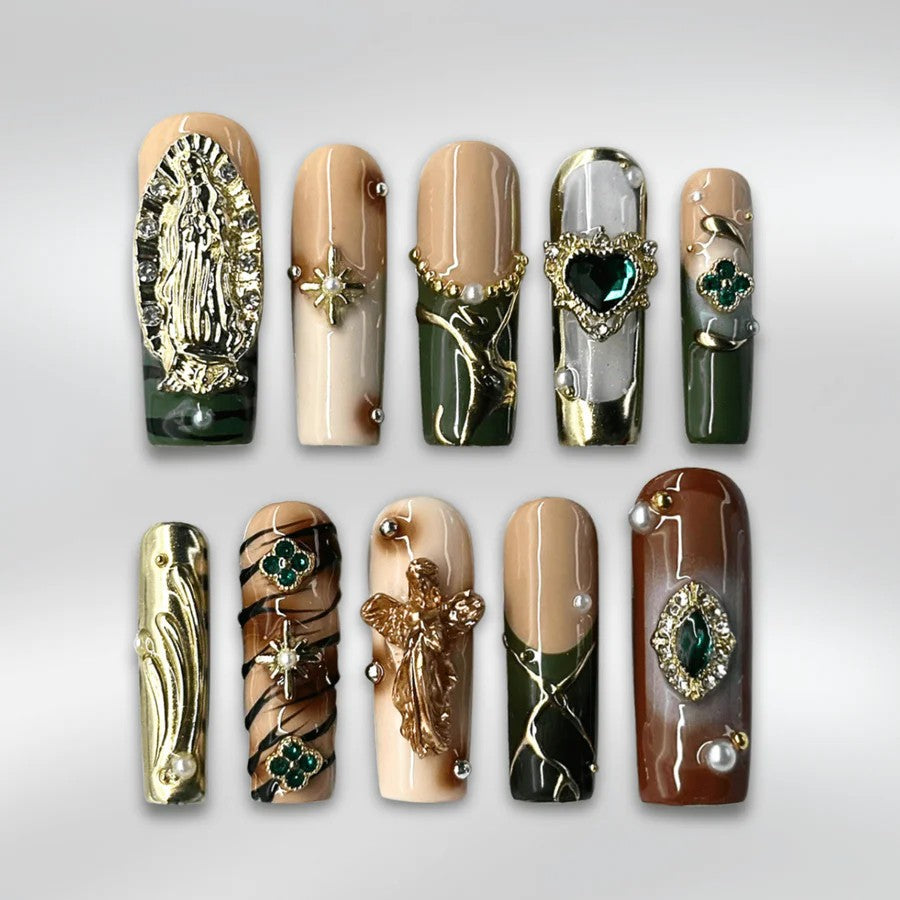 RareGoddess Handcrafted Press-On Nails SGJ-A2-0044