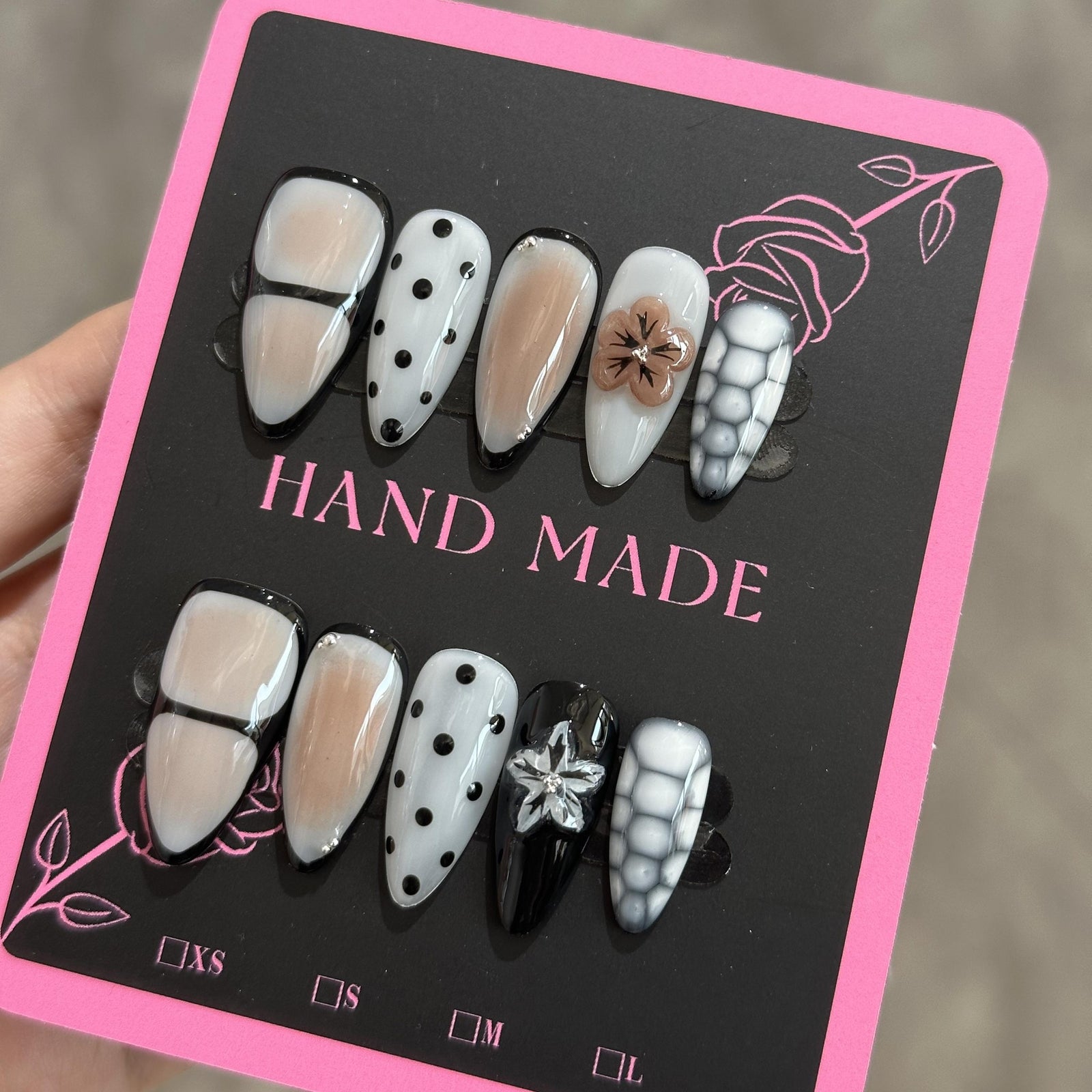 RareGoddess Handcrafted Press-On Nails 杏仁10