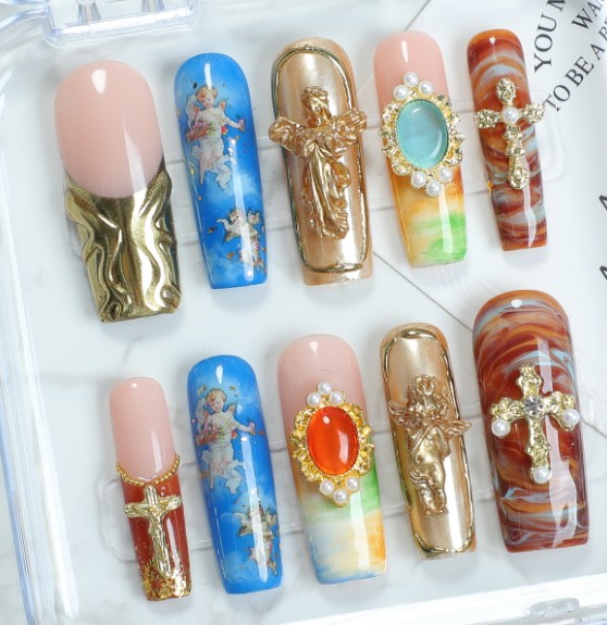 RareGoddess Handcrafted Press-On Nails SGJ-A2-0030