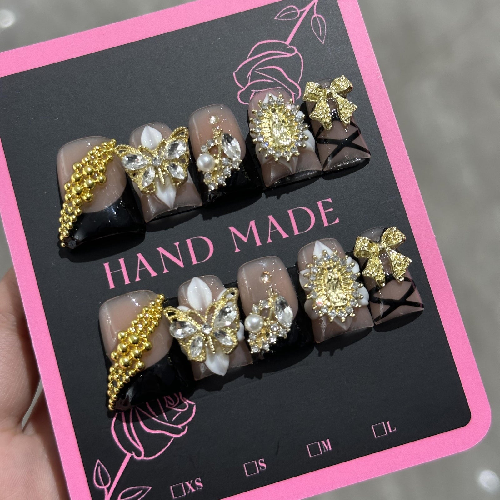 RareGoddess Handcrafted Press-On Nails 建构05
