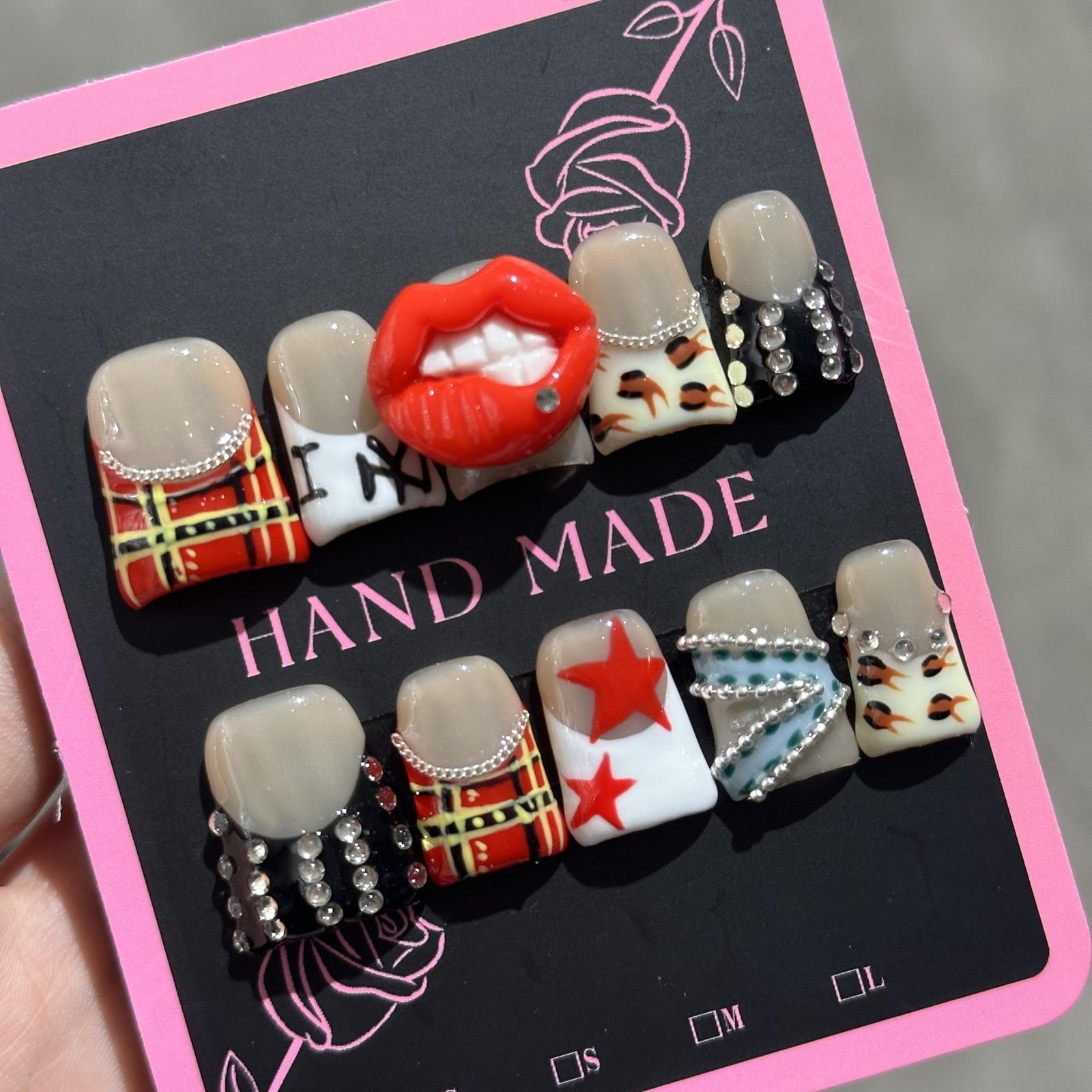 RareGoddess Handcrafted Press-On Nails 鸭嘴74