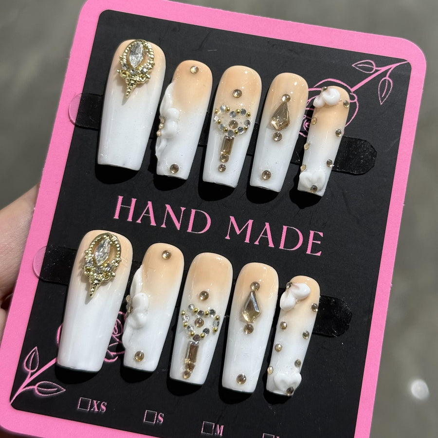 RareGoddess Handcrafted Press-On Nails 水管3.0-D