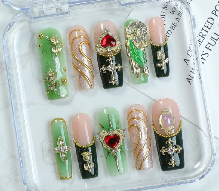 RareGoddess Handcrafted Press-On Nails SGJ-A2-0037