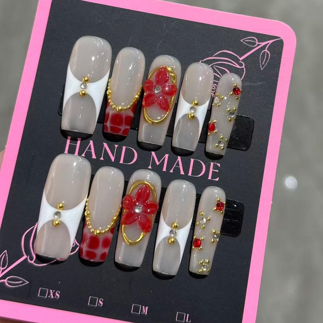 RareGoddess Handcrafted Press-On Nails 水管3.0-G