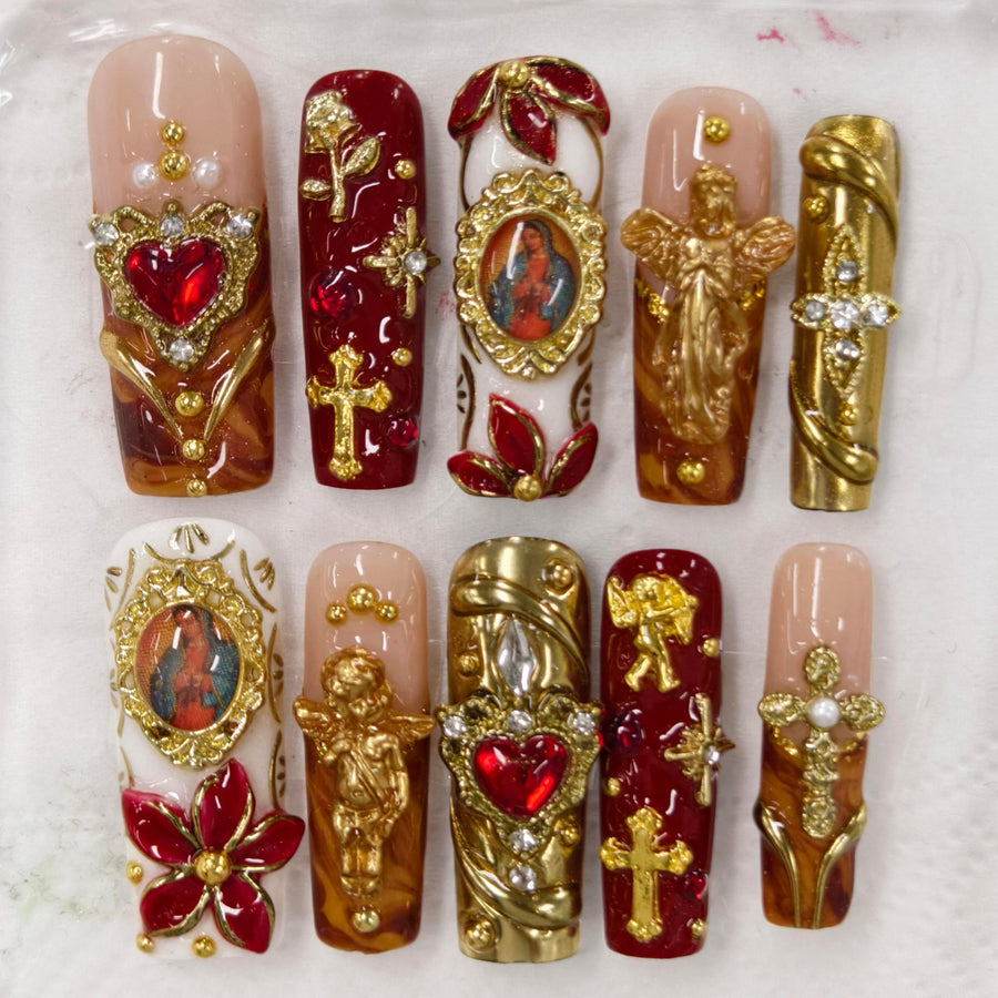 RareGoddess Handcrafted Press-On Nails SGJ-A2-0051