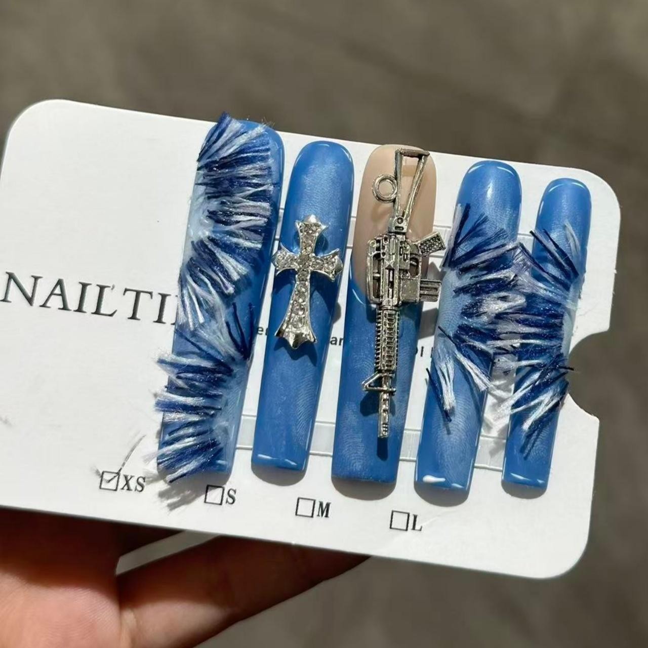 RareGoddess Handcrafted Press-On Nails 水管5.5