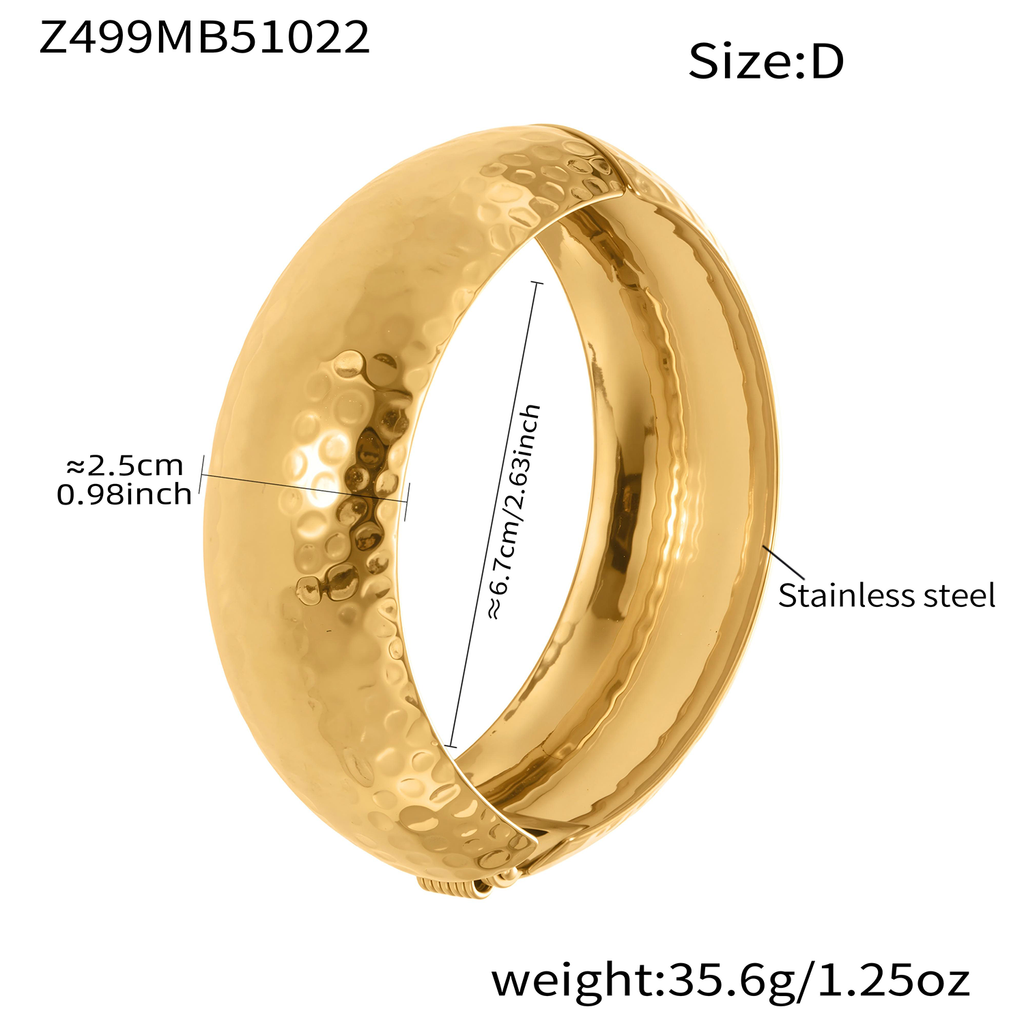 Gold bangle bracelet for women, spring hinged stackable bracelet set, fashionable cuff bracelet, stackable fashion jewelry gift