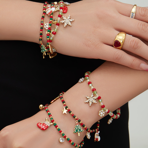 Christmas gift, women's 18K gold-plated bracelet, natural stone crystal bracelet, zircon bracelet