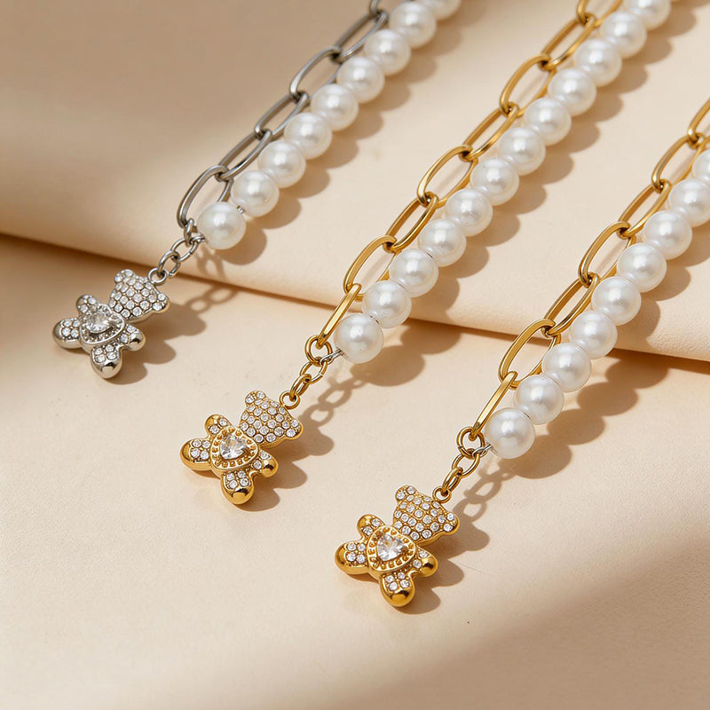 Women's Shell Bead Bracelet, 18K Gold Plated Bracelet with Zircon Pendant, Women's Jewelry Gift