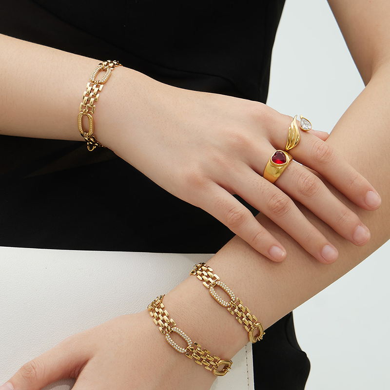 Women's Bracelet, 18K Gold Plated, Zirconia Bracelet, Women's Gift