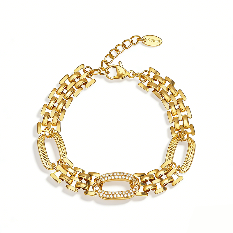 Women's Bracelet, 18K Gold Plated, Zirconia Bracelet, Women's Gift