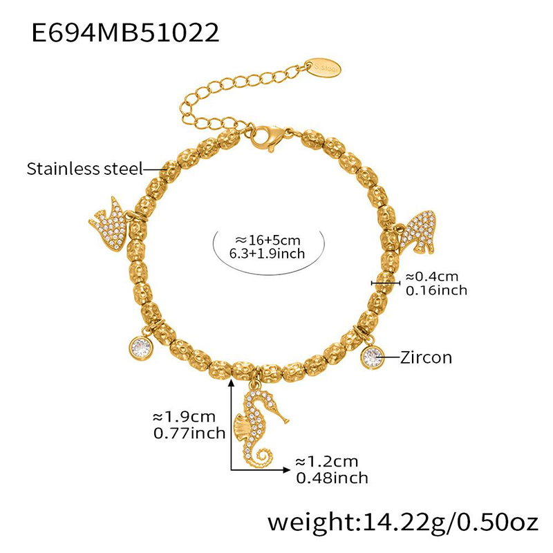 18K gold-plated bracelet, non-fading, women's jewelry gift, cubic zirconia, Bohemian style, artificial diamonds