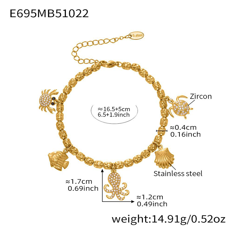 18K gold-plated bracelet, non-fading, women's jewelry gift, cubic zirconia, Bohemian style, artificial diamonds
