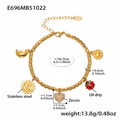 Women's bracelet, 18K gold plated, with cubic zirconia heart pendant, women's jewelry gift bracelet