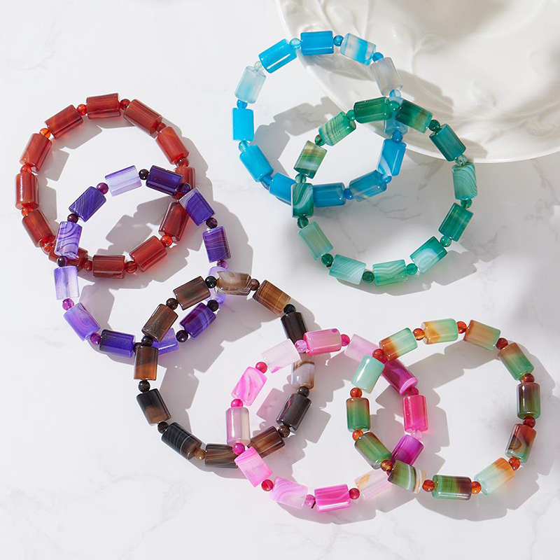 Women's natural stone beaded bracelet, ladies' jewelry gift, Bohemian style