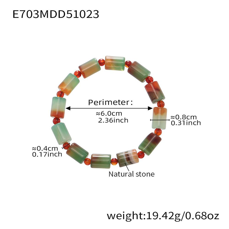 Women's natural stone beaded bracelet, ladies' jewelry gift, Bohemian style