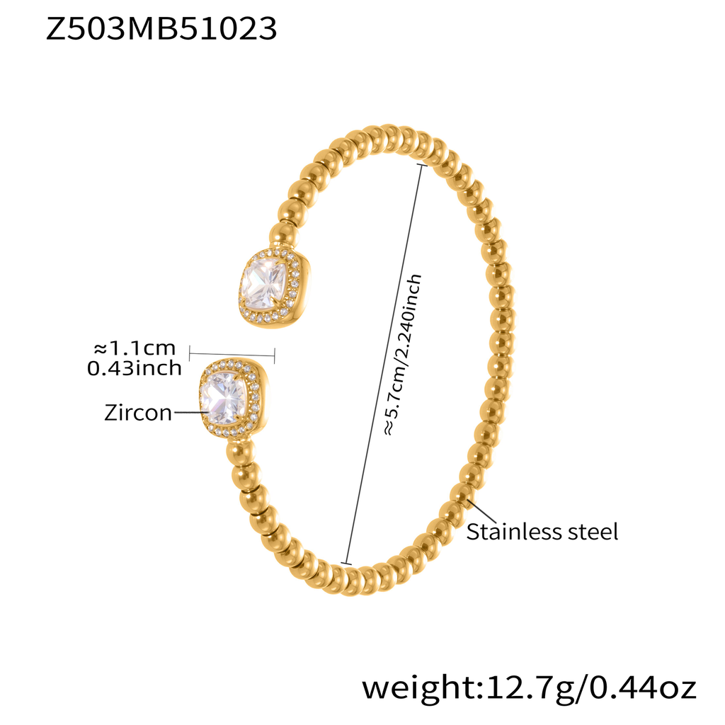 Women's 18K gold plated bracelet, tennis bracelet, suitable for women, fashionable and non-fading stainless steel gold bangle accessories, designer jewelry