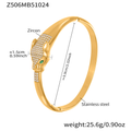 Women's 18K gold-plated serpentine stainless steel hinge clasp zircon bracelet, fashionable women's jewelry that won't fade