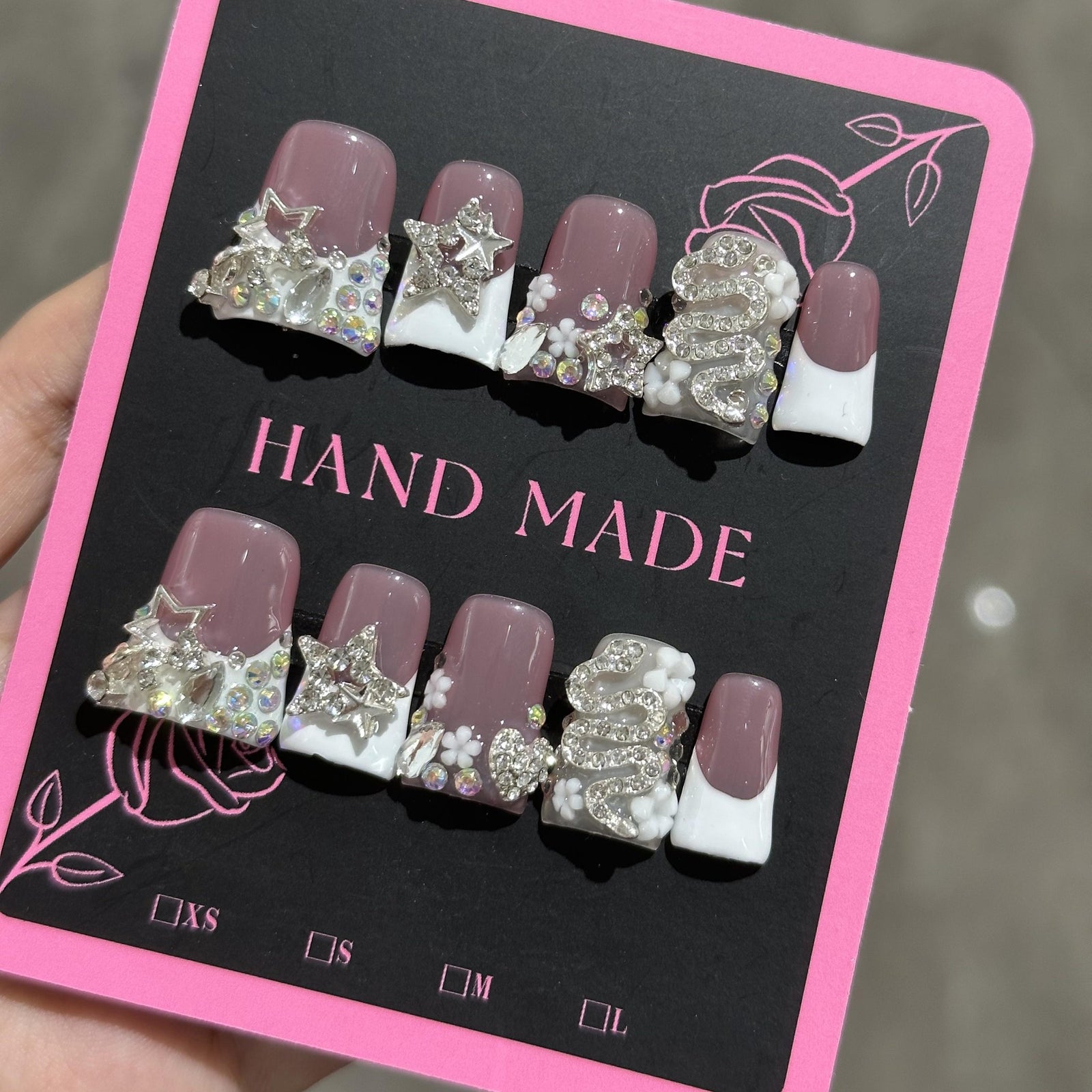 RareGoddess Handcrafted Press-On Nails 鸭嘴20