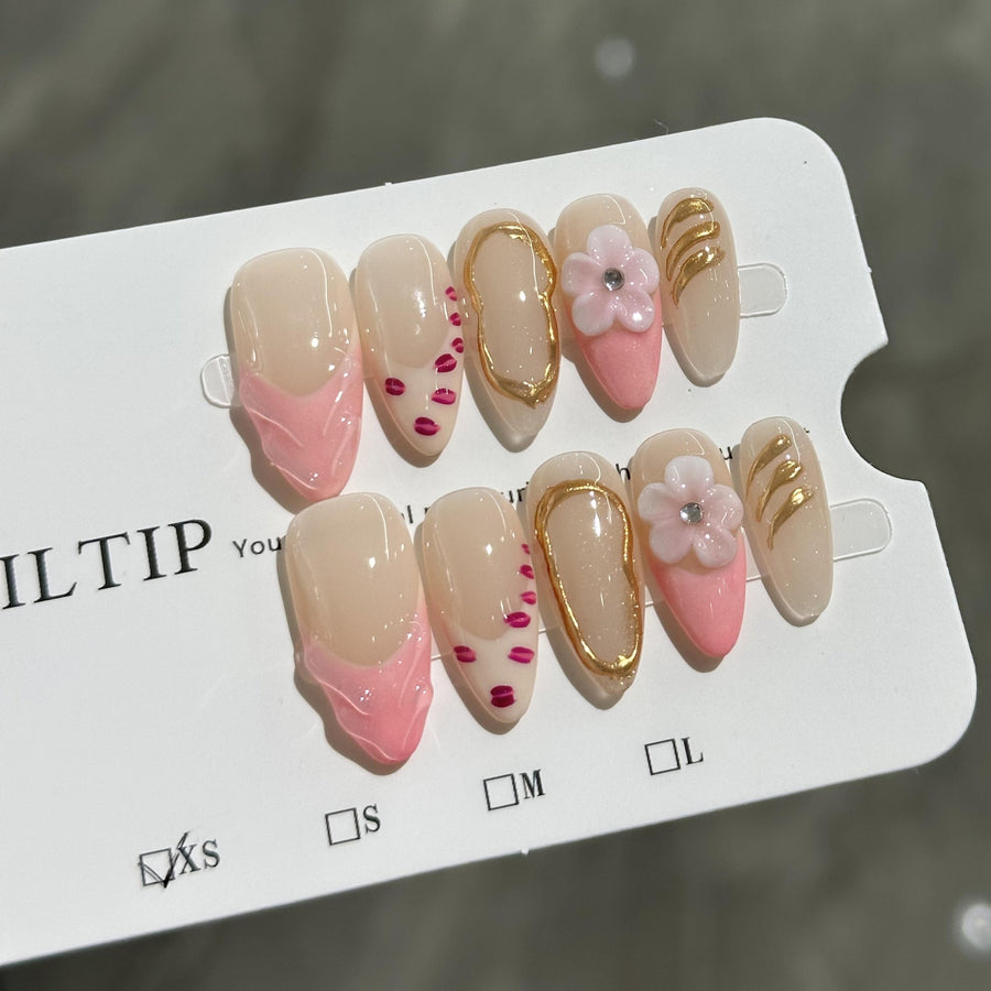 RareGoddess Handcrafted Press-On Nails 杏仁12