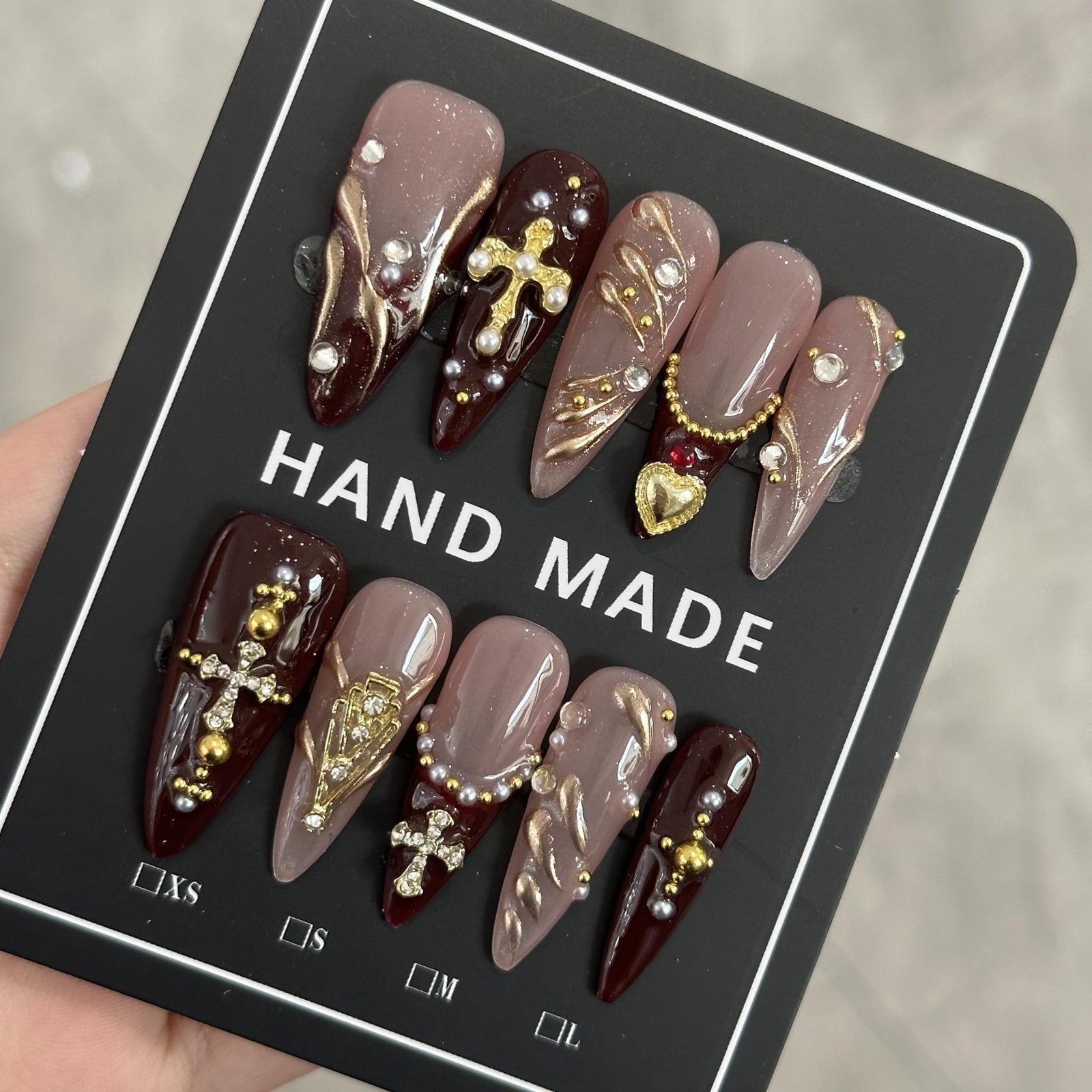 RareGoddess Handcrafted Press-On Nails 长水滴03