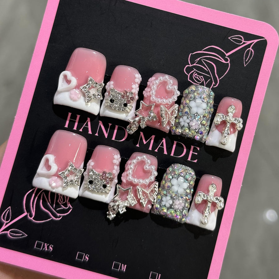 RareGoddess Handcrafted Press-On Nails 建构07
