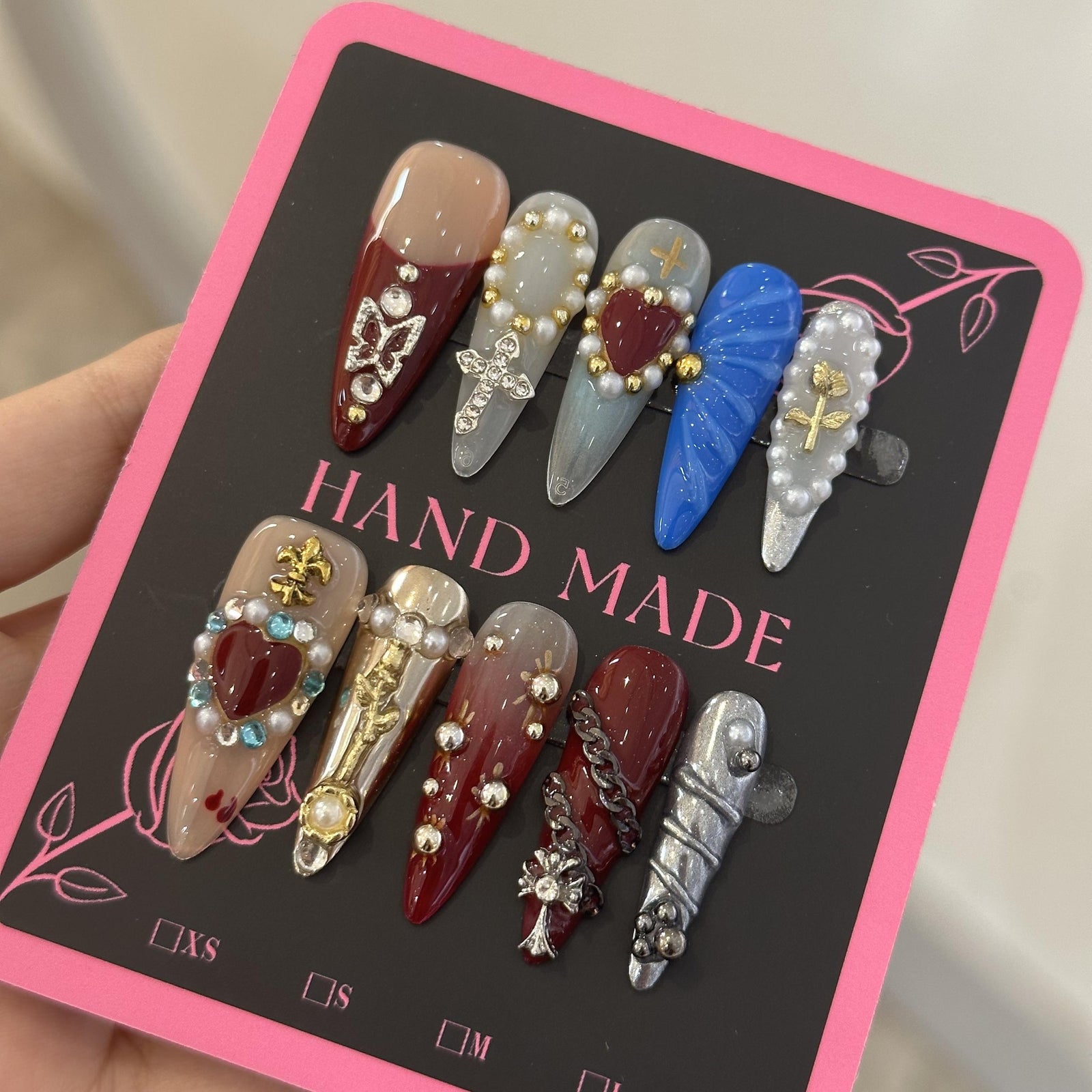 RareGoddess Handcrafted Press-On Nails 长水滴01