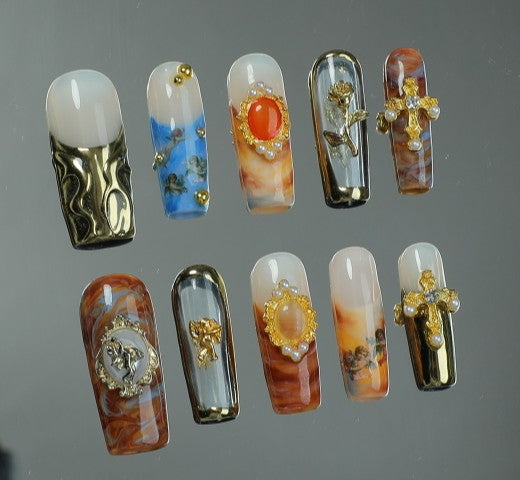 RareGoddess Handcrafted Press-On Nails SGJ-A2-0010